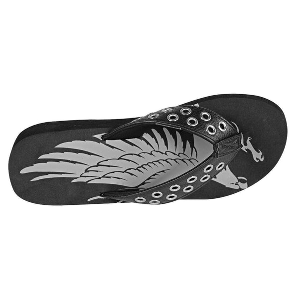 Xelement LU8591 Women's Black Studded Eagle Sandals