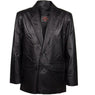Lucky Leather Men's 2 Button Western Style Black Leather Blazer