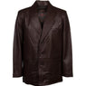 Lucky Leather 218 Men's 3 Button Classic Chocolate Brown Lambskin Leather Blazer