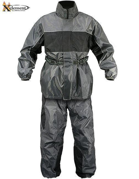 Xelement RN4793 Men's Gray/Black 2-Piece Motorcycle Rain Suit