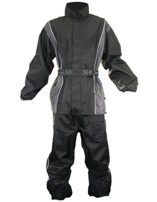 Xelement RN4793 Men's Gray/Black 2-Piece Motorcycle Rain Suit