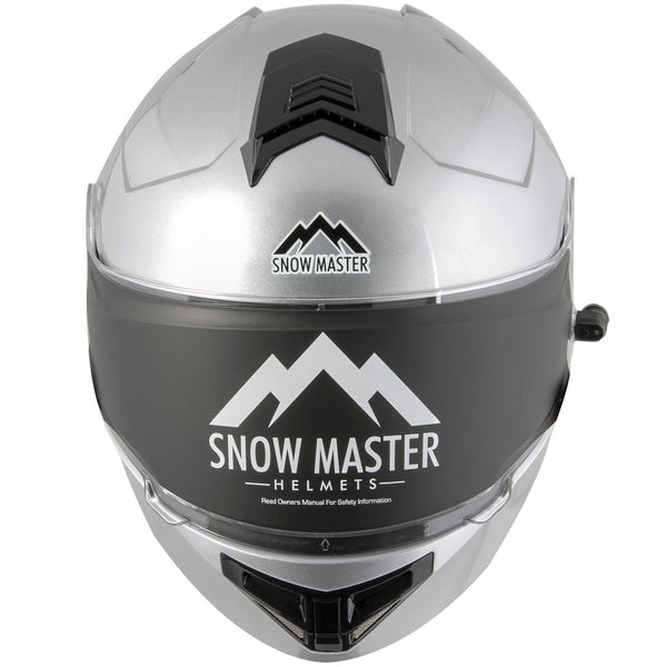 Snow Master TX50 Ultra Light Weight Modular Silver Dual Use Sport Snowmobile and street Motorcycle Full Face Helmet for Men & Women - DOT Approved for Bike Scooter ATV UTV Chopper Skateboard