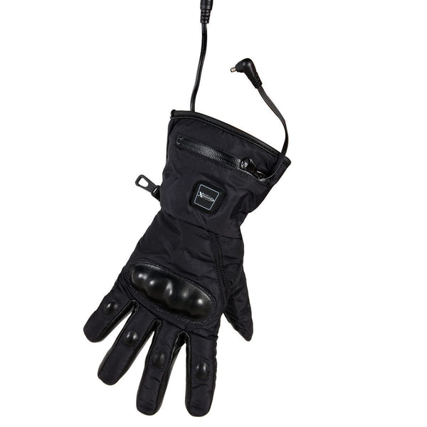 Xelement XS-5001 Men's Gauntlet Heated Leather and Nylon Gloves with Touch Screen Fingers and Knuckle Protection