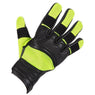 Xelement XG-7799 Men's Black and High Viz  Leather and Textile Racing Gloves