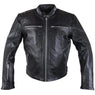 Xelement XS-630 'Recoil' Men's Black Leather Motorcycle Jacket