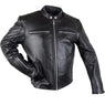 Xelement XS-630 'Recoil' Men's Black Leather Motorcycle Jacket