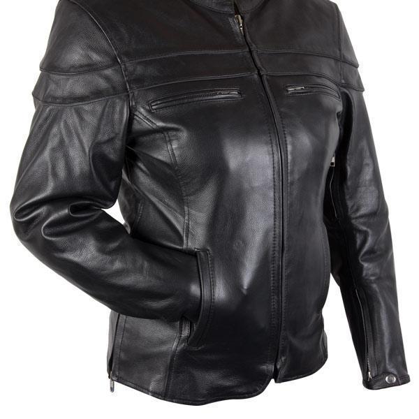 Xelement XS6332 'Road Queen' Ladies Black Cowhide Leather Jacket