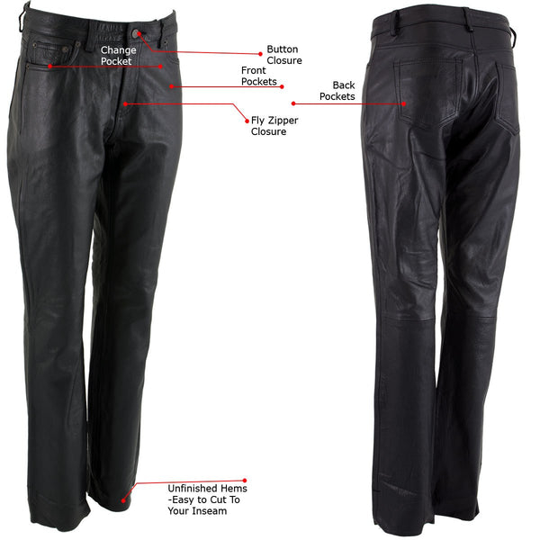 NADDA | Leather Low Rise Pants - Black / XS